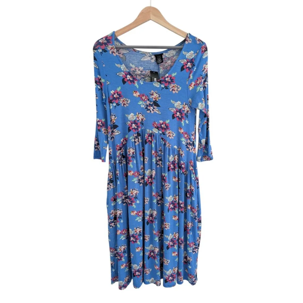 NWT Agnes & Dora Jersey Knit Stretchy Boho Floral Casual Dress Size XS - Picture 1 of 7
